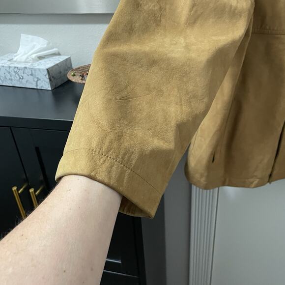 Tan Suede Leather Barn Coat Utility Jacket Mens XL Sport Chore Hunting - Picture 7 of 16